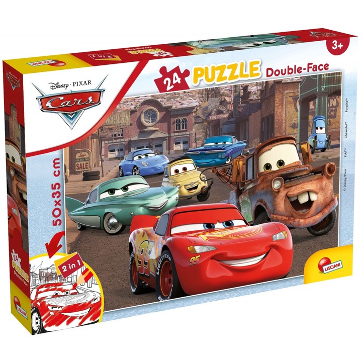 Puzzle, Lisciani, Autók, Kétoldalas kirakó 24 darabos