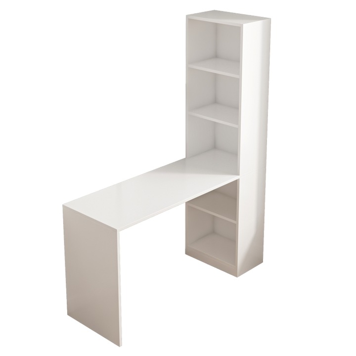 Birou calculator modern cu raftur tineret alb Scandinav 125 cm Muvu