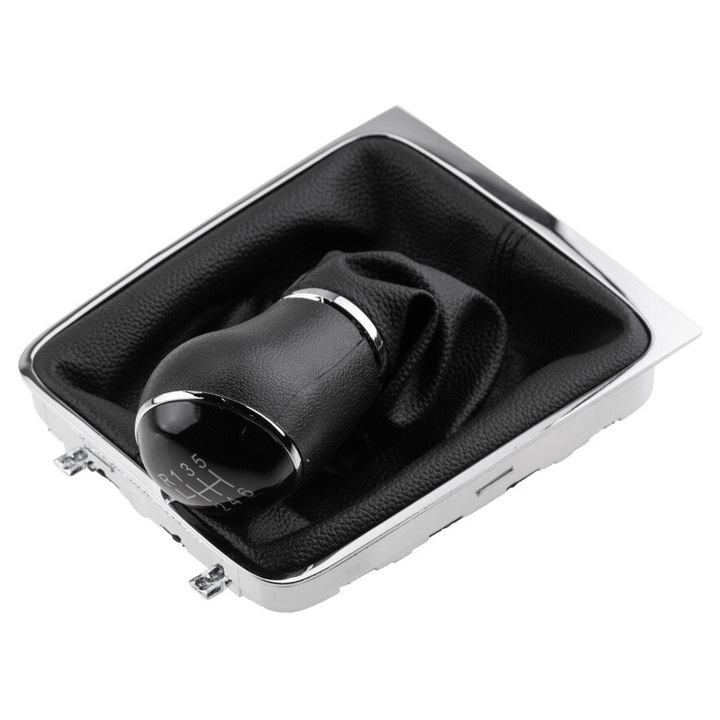 Sebességváltó gomb készlet + bőr hüvely VOLKSWAGEN PASSAT B7 2011-2014 6 sebesség