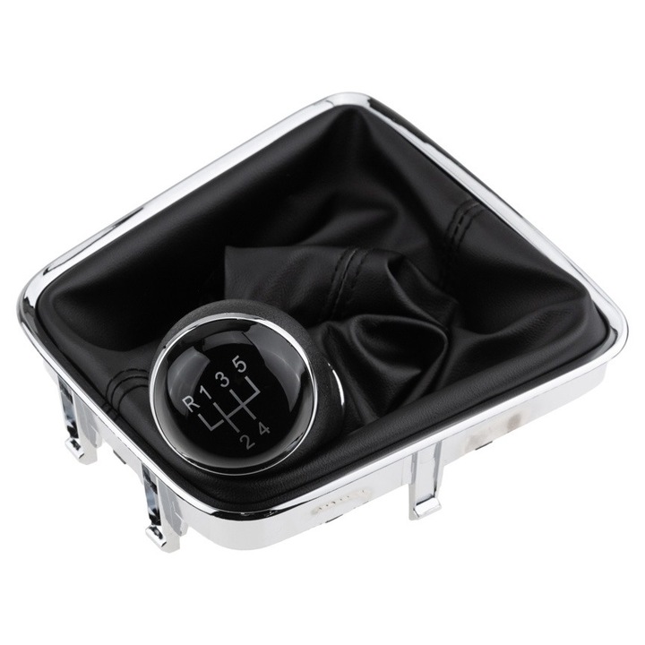 Sebességváltó gomb készlet + bőr hüvely VOLKSWAGEN TIGUAN 2007-2018 5 sebesség