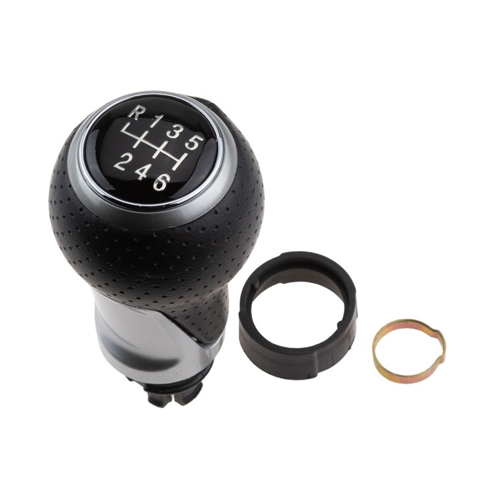 Топка за скоростен лост, За AUDI A3, A4 B8, A5, A6, Q5, 6 скорости, Черно-сребристо