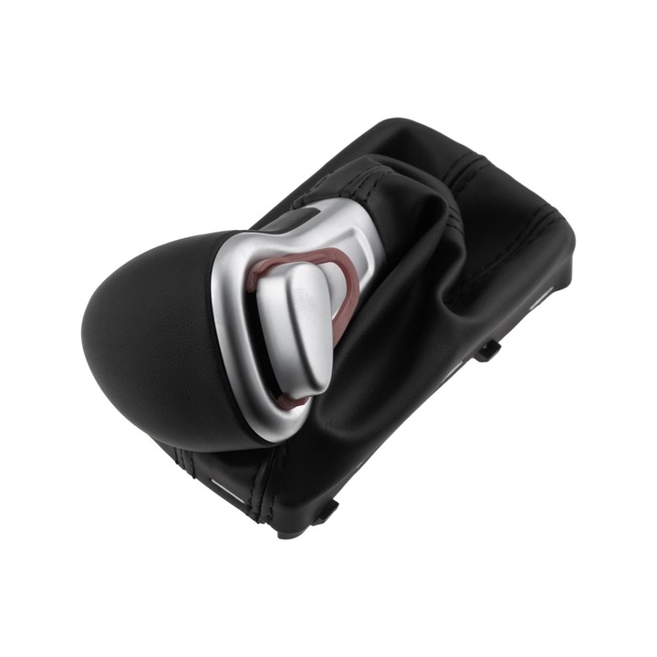 Automata sebességváltó gombkészlet + bőr hüvely AUDI A3, A4 B8, A5, A6, Q5 fekete-ezüst