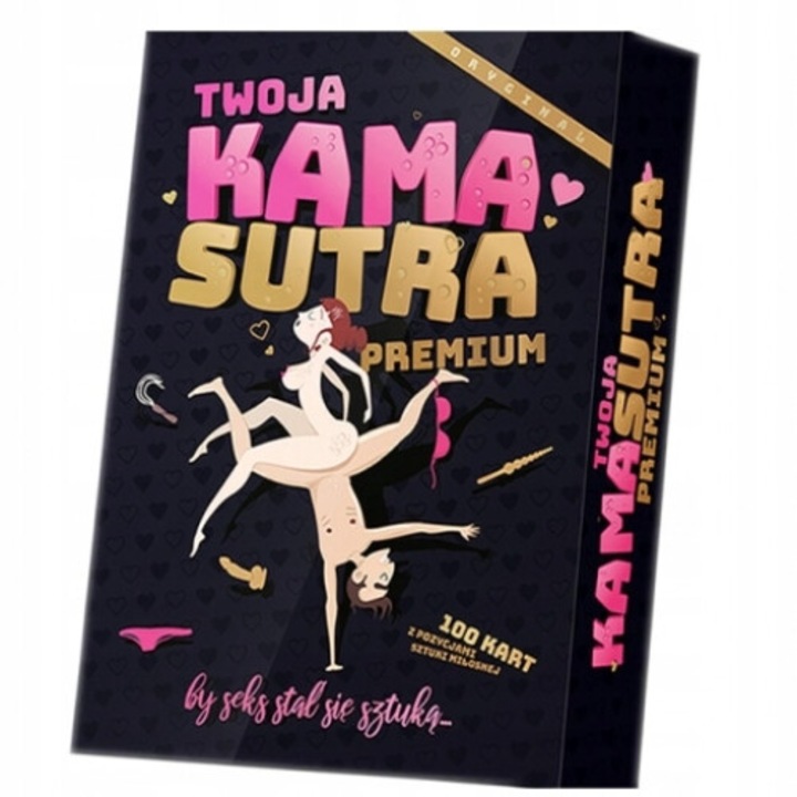 Kártyajáték pároknak, Twoja Kamasutra Premium, 100 kártya, erotikus pozíciók, illusztrációk és leírások