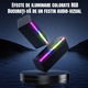 Саундбар, безжичен, Bluetooth 5.3, 20W, RBG светлинни ефекти, 3D звук, TF/AUX/USB, 2 високоговорителя, 2000mAh, черен