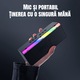 Саундбар, безжичен, Bluetooth 5.3, 20W, RBG светлинни ефекти, 3D звук, TF/AUX/USB, 2 високоговорителя, 2000mAh, черен