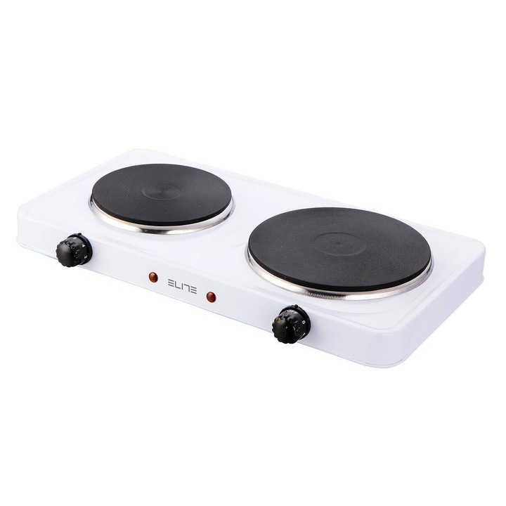 Dupla elektromos főzőlap Elite EHP-0283W, 2500W, 150mm + 180mm, termosztát, fehér