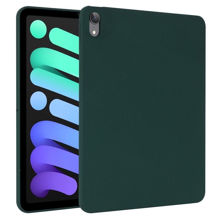 Husa tableta compatibila cu iPad Mini 6, TPU Skin-friendly, Verde inchis