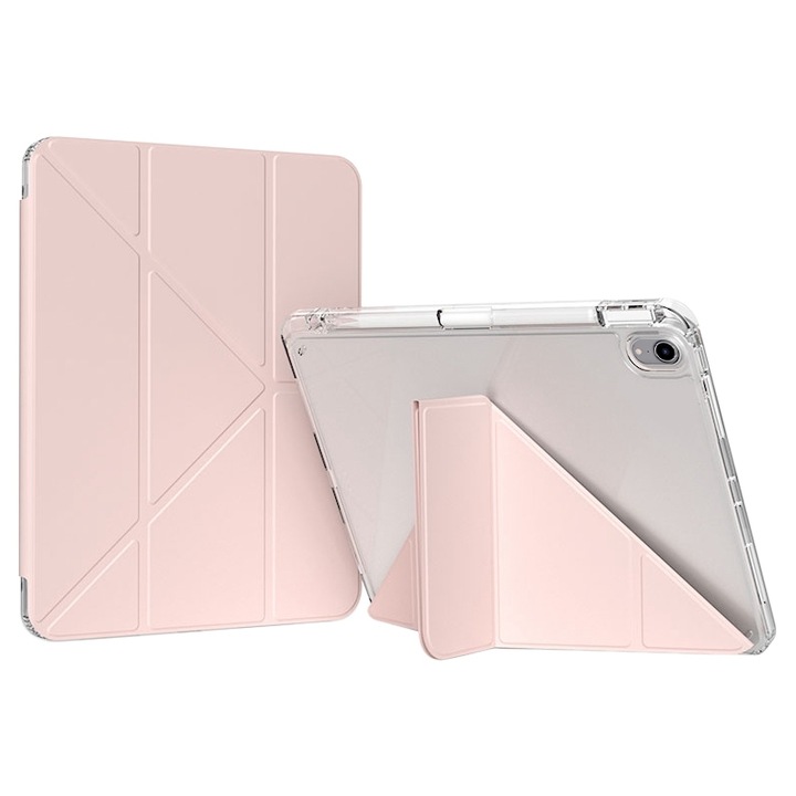 Husa tableta compatibila cu iPad Air 13 / Pro 129, Piele GEBEI, Roz
