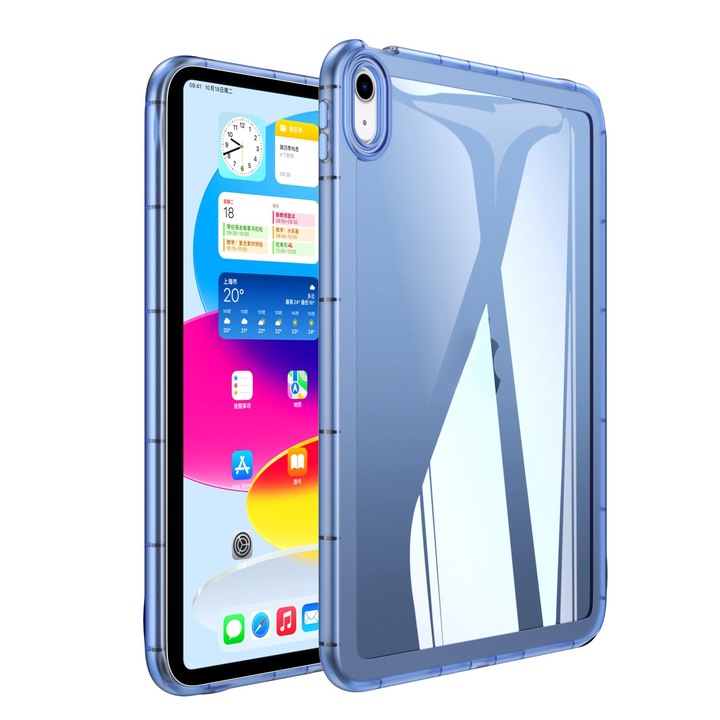 Husa tableta compatibila cu iPad Mini 6, Transparenta, Albastru