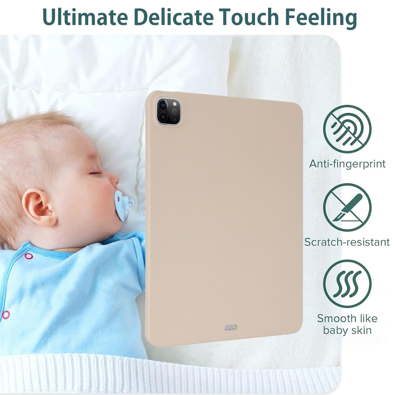 Husa tableta compatibila cu iPad Mini 6, TPU skin-friendly, Alb