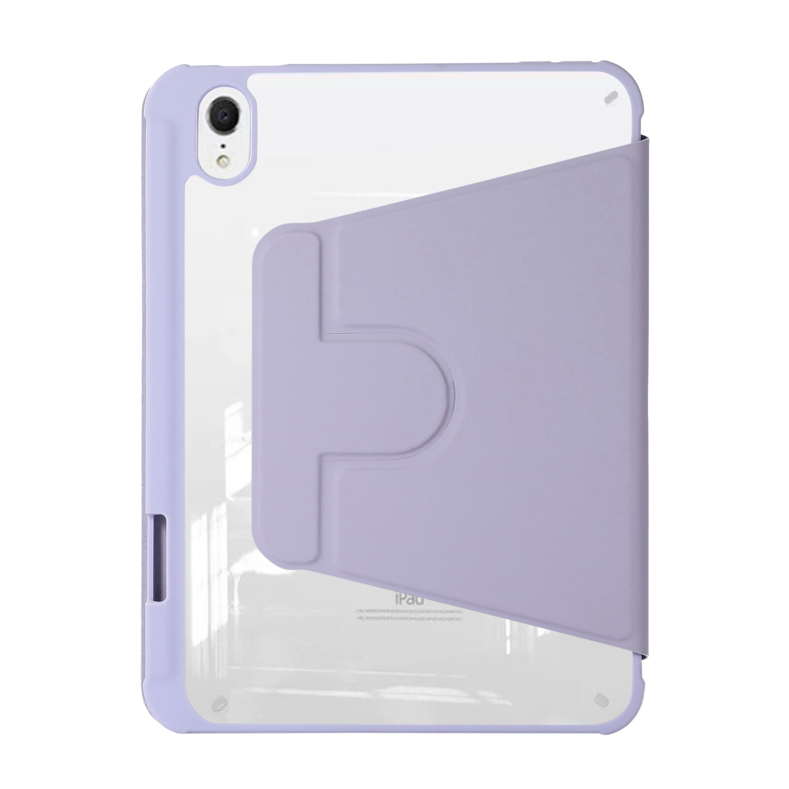 Husa tableta compatibila cu iPad Mini 6, Suport acrilic rotativ, Piele, Violet