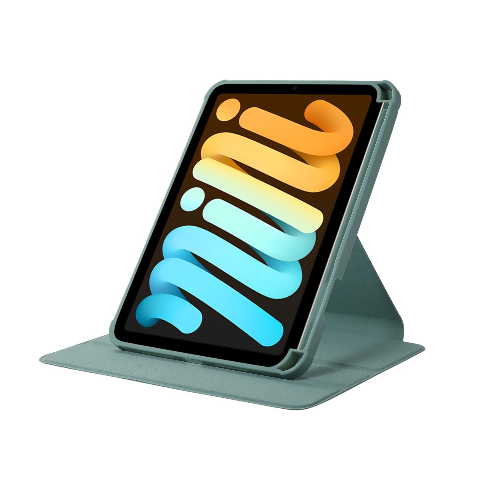 Husa tableta compatibila cu iPad Mini 6, Suport acrilic rotativ, Piele, Violet