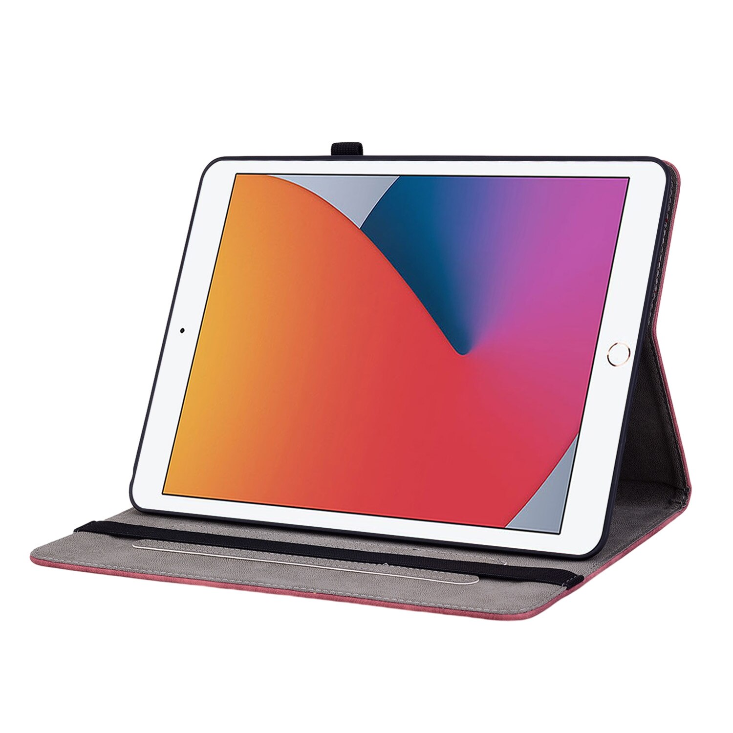 Husa tableta compatibila cu iPad 10.2 2021/Air 10.5 2019, Piele model fluture rose, Smart Case, Rosu