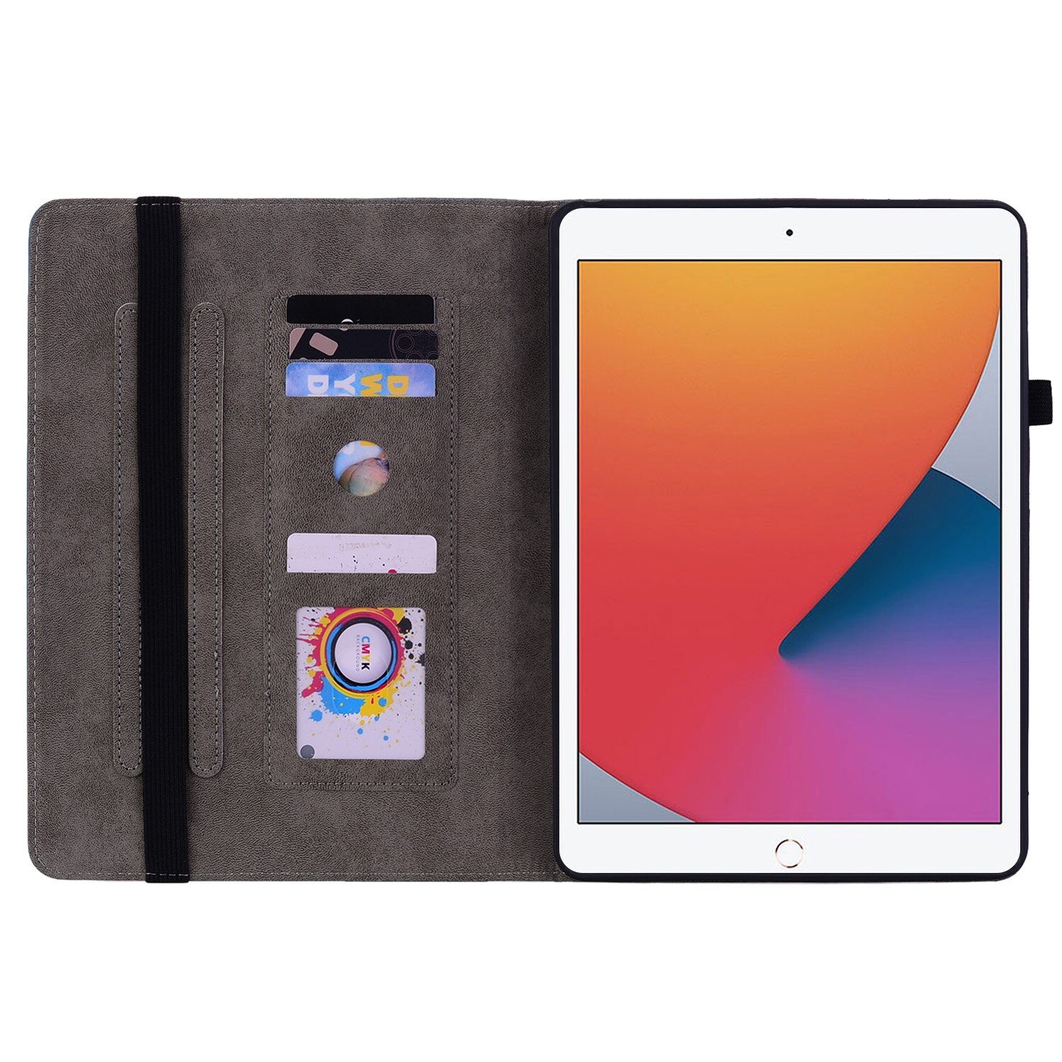 Husa tableta compatibila cu iPad 10.2 2021/Air 10.5 2019, Piele model fluture rose, Smart Case, Rosu