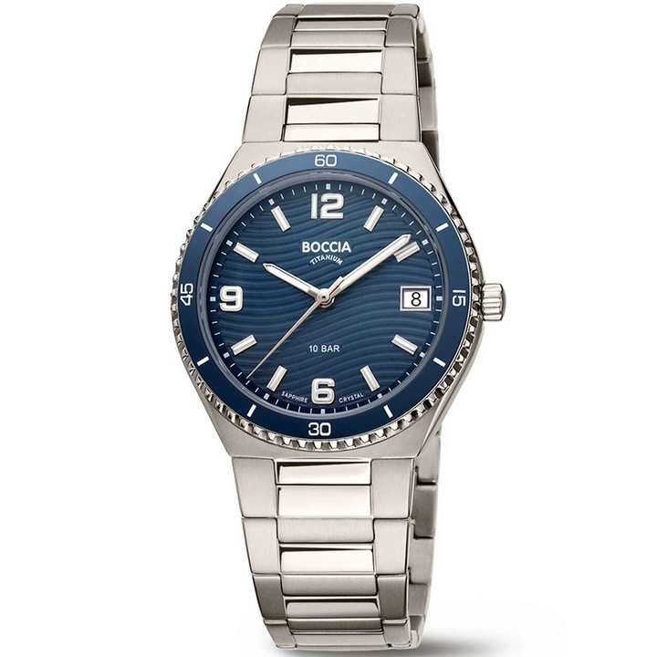 Ceas de dama Boccia Quartz, 35mm, 10ATM, Argintiu