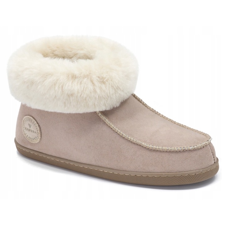 Botosi femei Vanuba, piele naturala, interior din lana, talpa din cauciuc termic