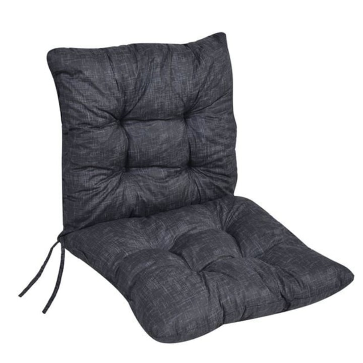 Perna scaun, de gradina, cu spatar, doua fete, siret de prindere, antracit, 100x50x12.5cm