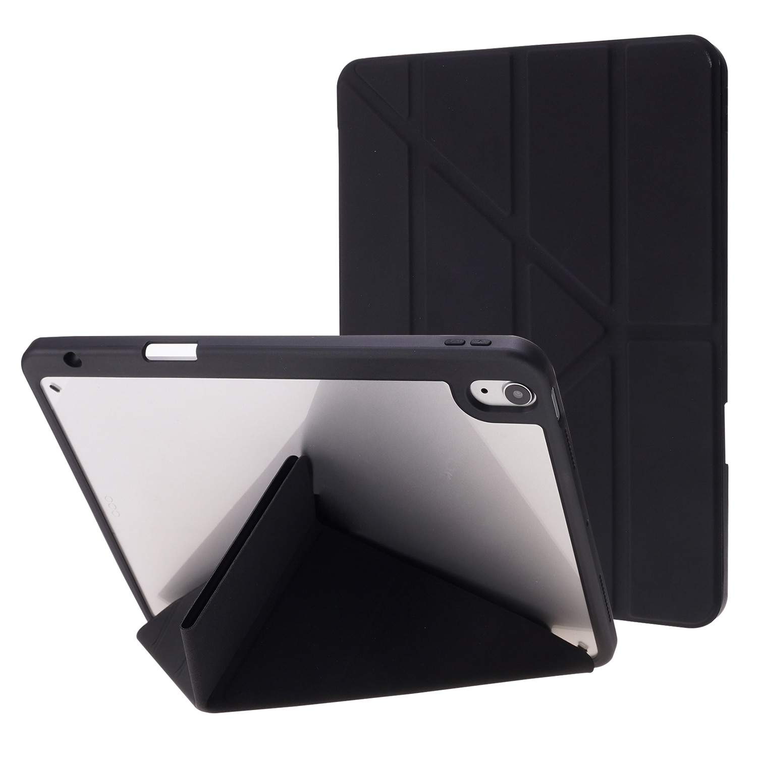 Husa tableta compatibila cu iPad Air 11, Acryl transparent, Protectie completa, Negru