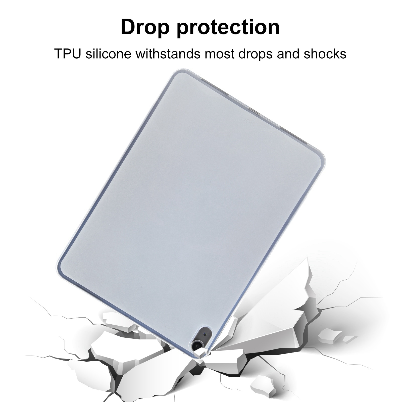 Husa tableta pentru Lenovo M10 FHD Plus 10.3 / TB-X606, TPU, design mat cu textura, protectie anti-zgarieturi, spate transparent, transparenta