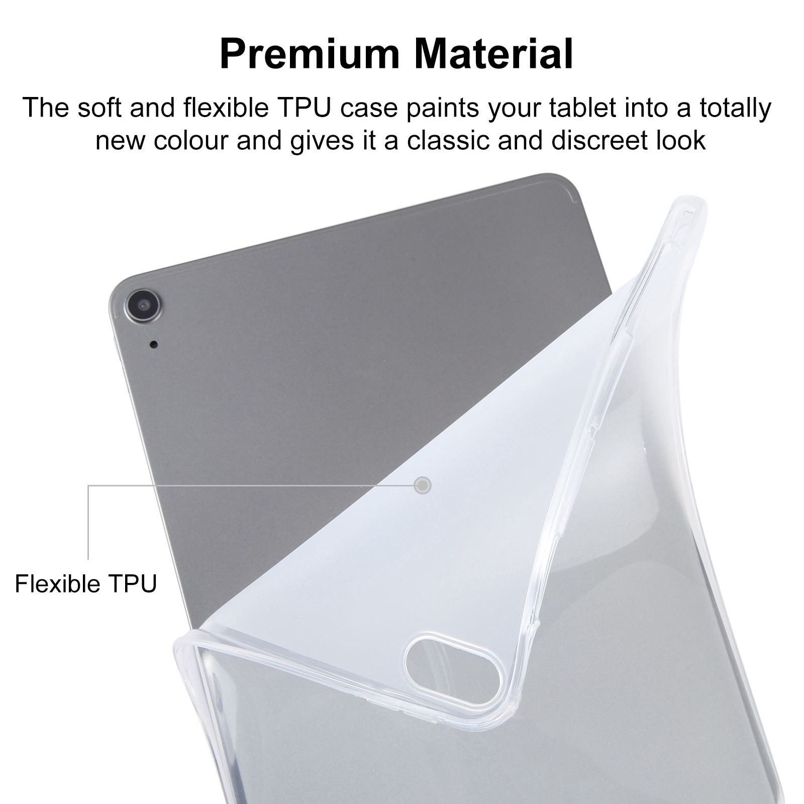 Husa tableta pentru Lenovo M10 FHD Plus 10.3 / TB-X606, TPU, design mat cu textura, protectie anti-zgarieturi, spate transparent, transparenta
