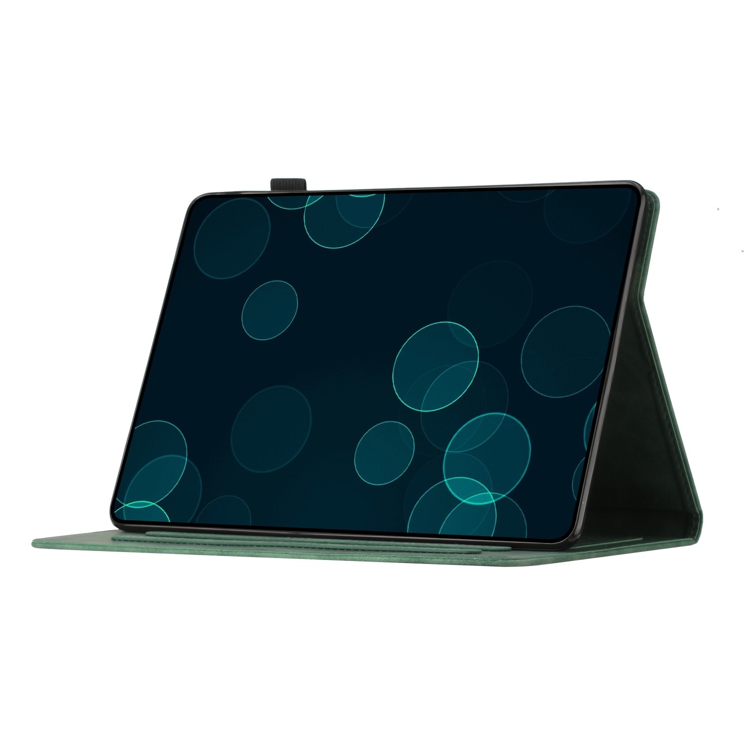 Husa tableta compatibila cu Samsung Galaxy Tab A 10.1 T580/T585, piele inteligenta cu embleme de copac de cocos, verde