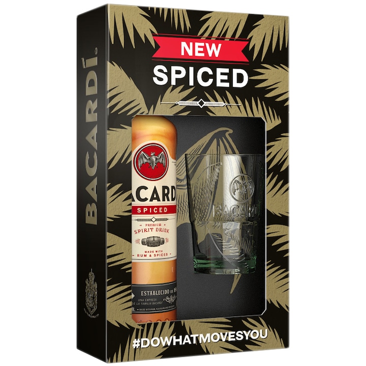 Rom Bacardi Spiced, 40%, 0.7l + 1 pahar