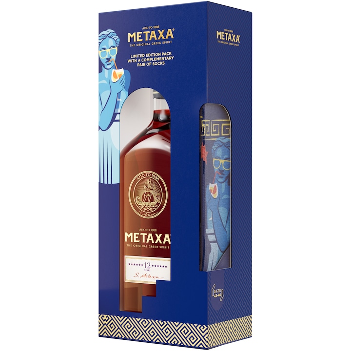 Brandy Metaxa 12* + o pereche sosete
