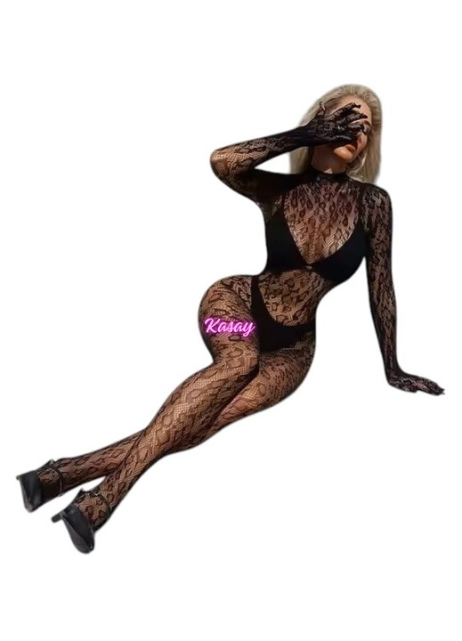 KASAY- lenjerie sexy erotica, costum intreg body leopard, spate decoltat, din spandex dantelat, marime free ( 40 - 100 kg ), stil unic, confortabil si provocator, negru