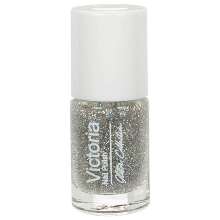Oja de Unghii de Durata Argintie cu Glitter - 6ml