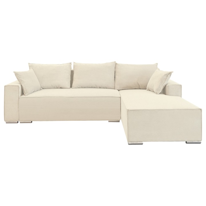 Coltar extensibil Lincoln mini dreapta, cu lada de depozitare, 280*185*102, crem 03N