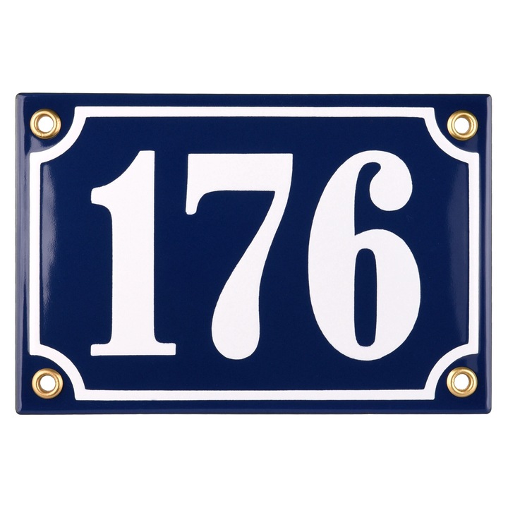 Placa personalizata cu numarul casei 10x15 cm - emailata, clasica - eleganta si durabila
