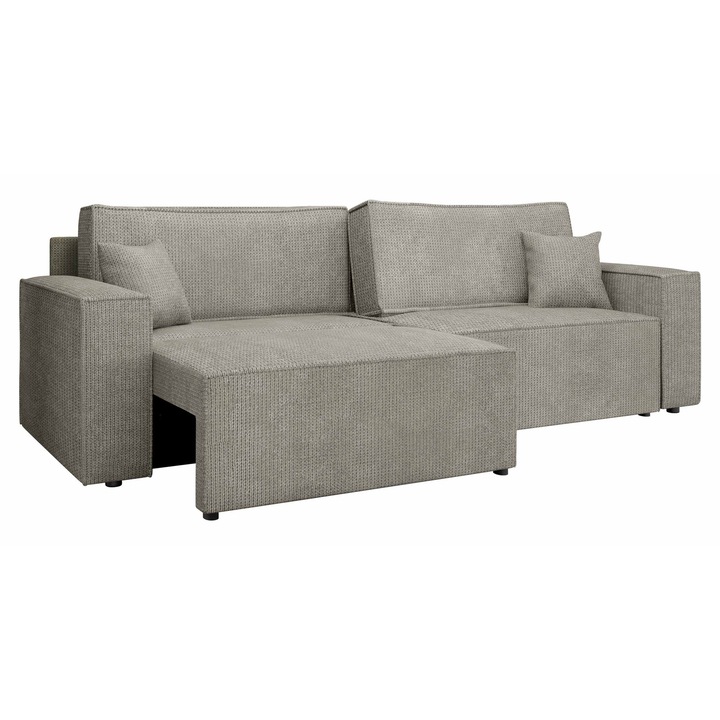 Canapea - Coltar Kasjusz, MIRJAN24, gri, 90x245x83 cm