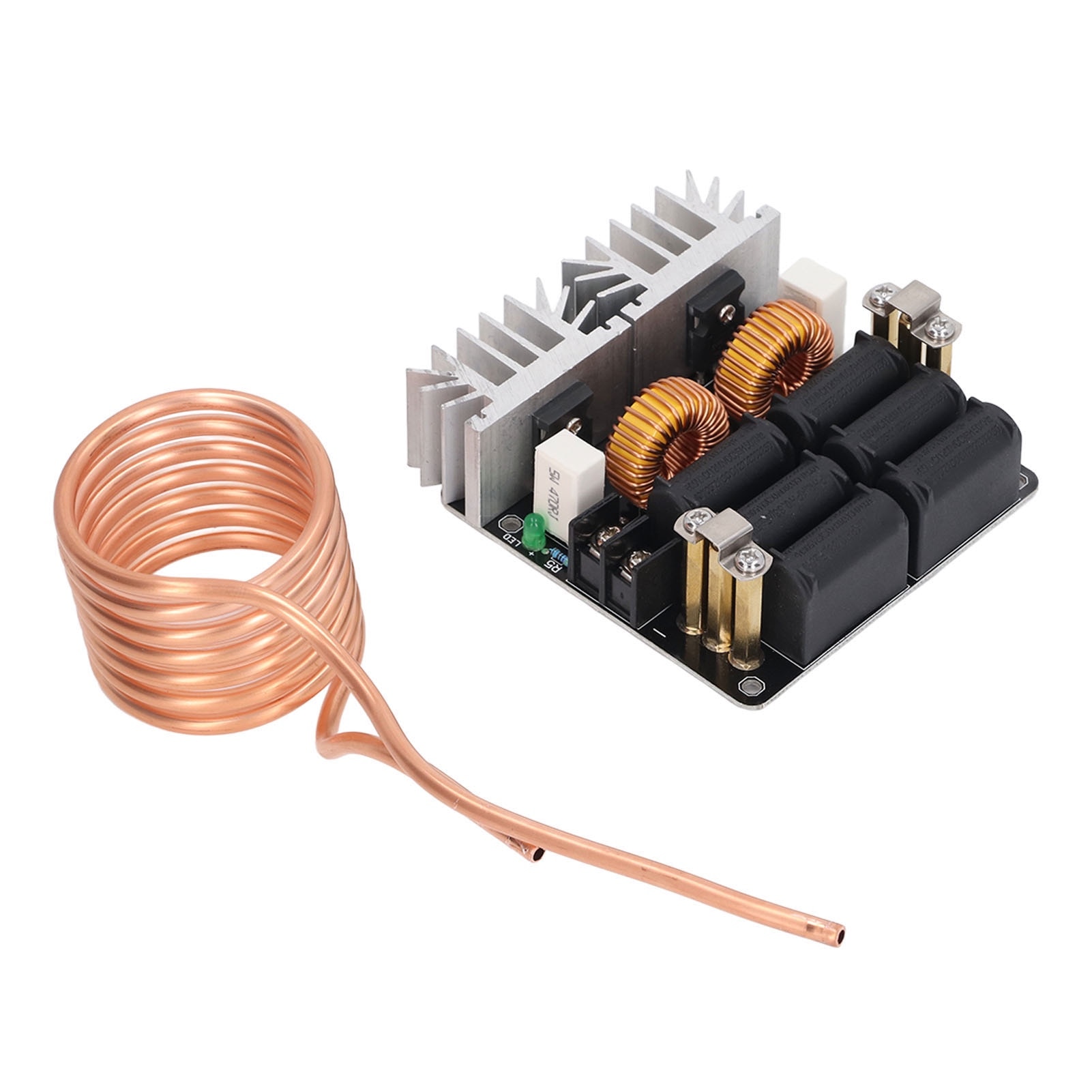 Produktbild von ZVS Induktionsheizmodul 1000W – 12-48V, 20A, Mit Messingspule – Zum Härten, Glühen & Metallschmelzen