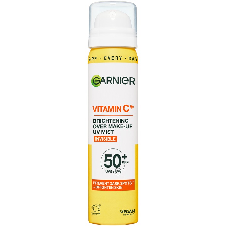 Spray cu aplicare peste machiaj Garnier Vitamin C cu efect de iluminare SPF 50+ 75 ml