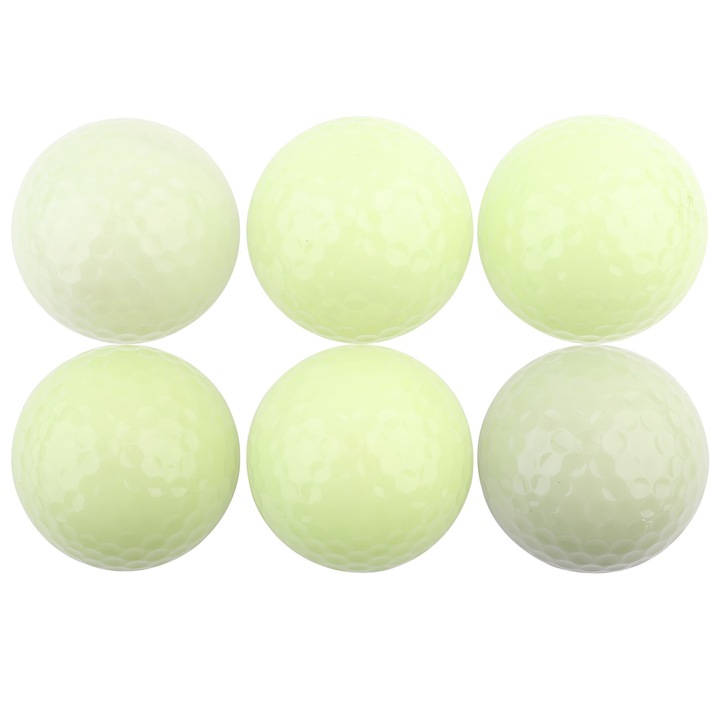 Set 6 Mingi de golf de noapte Enforose, fluorescente, alb