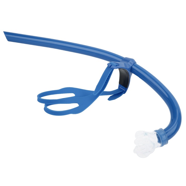 Snorkel montat in fata, pentru inot, cu mustiuc, din silicon, Enforose, albastru