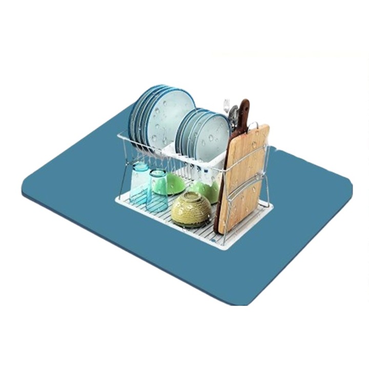 Suport uscare vase super absorbant, 40 x 30 cm, albastru