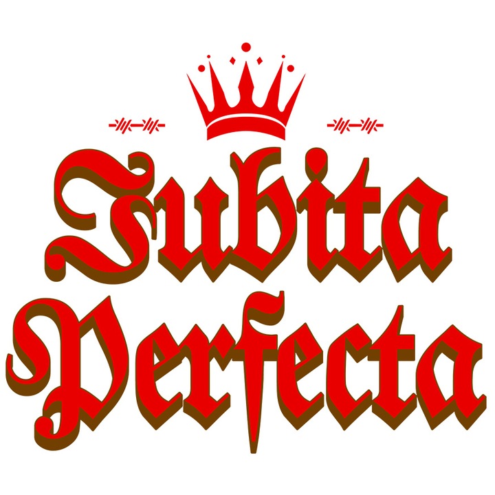 Sticker cu Coroana Regala Printesa Text iubita Perfecta Dragoste valentine's Day Dragobeta cu Margini Albe, PVC Vinyl 15 cm