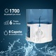 Dus Bucal fix Dr. Mayer WT5000, tehnologii One Touch si Multi Pulse, 1700 de pulsatii, 6 trepte de viteza, rezervor 1600ml, 8 capete incluse (4 varf standard, 1 ortodontic, 1 curatare limba, 1 perie, 1 irigare subgingivala), WT5000