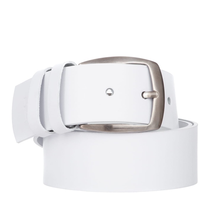 Elegáns valódi bőr öv, Fehér, 110