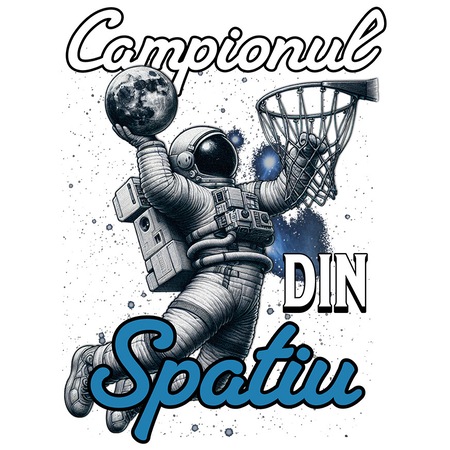 Sticker cu Astronaut In Spatiu Minge Baschet Cos Sport De Echipa ...