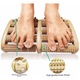 Двоен масажор за крака, облекчаване на болката в краката при плантарен фасциит и болка в свода, дървена ролка за крака подобрява кръвообращението, включва диаграма за рефлексология за домашна и офисна употреба