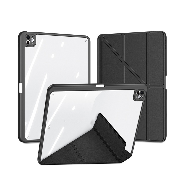 Husa tableta compatibila cu iPad Pro 11 2024 2024, Smart Leather, Negru