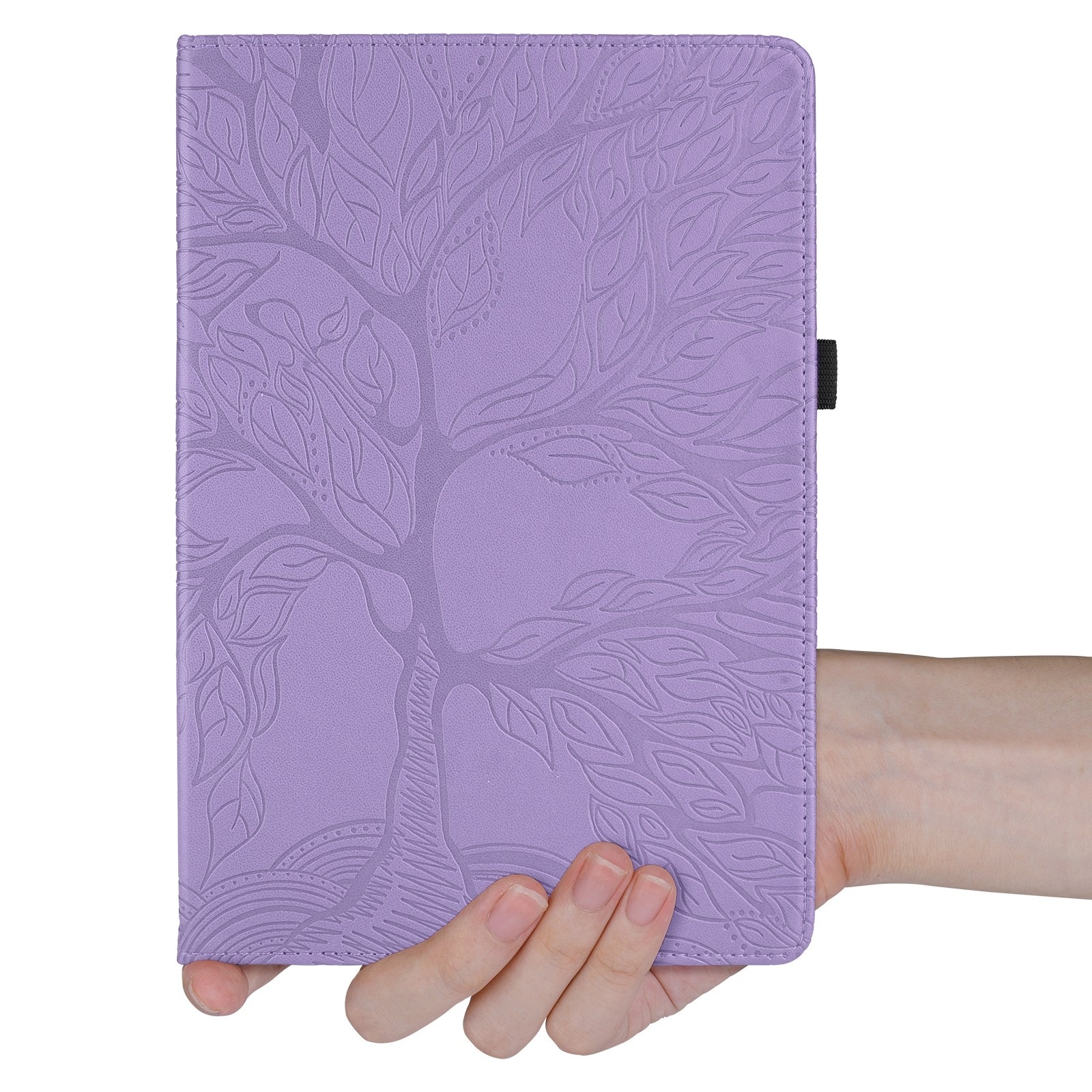 Husa tableta pentru Realme Pad 2, piele, design cu arbore de viata embosat, Mov