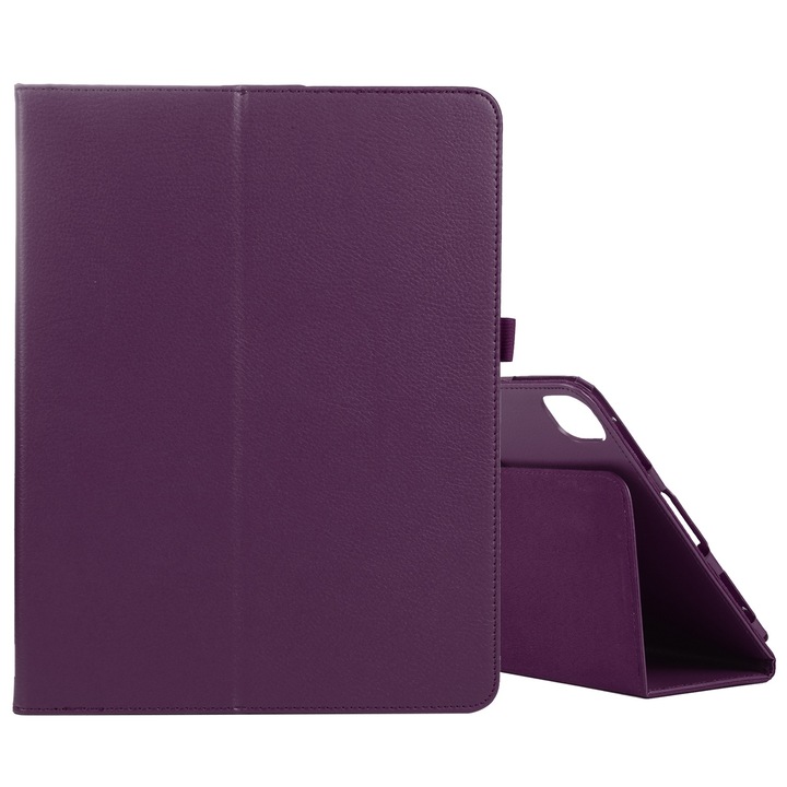 Husa tableta compatibila cu iPad Air 11, Textura Litchi, Culoare mov