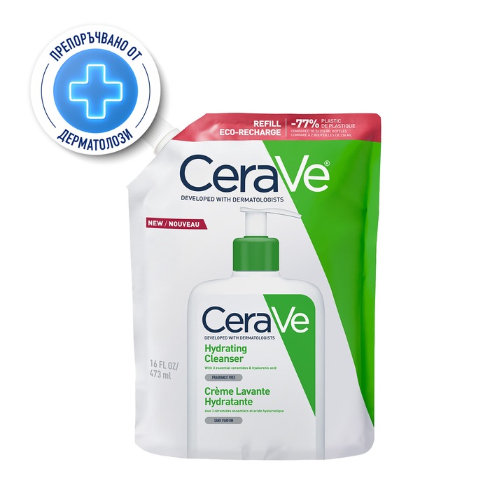 Гел за почистване CeraVe за нормална суха кожа, Хидратиращ, 473 мл