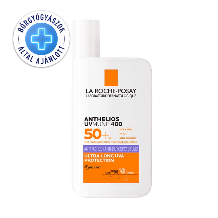Слънцезащитен флуид SPF 50+ La Roche-Posay Anthelios UVMUNE 400 срещу UV радиация и пигментни петна, 50 мл