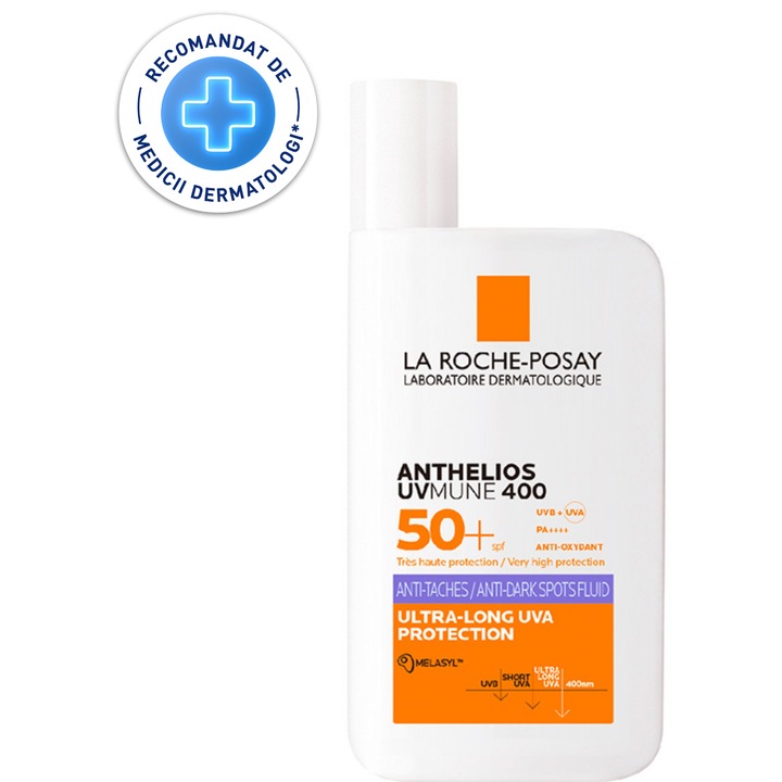 Fluid Anti-pigmentare protectie solară SPF 50+ La Roche-Posay Anthelios UVMUNE 400 impotriva radiatiilor UV si a petelor pigmentare, 50ml