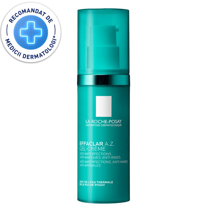 Gel crema cu o textura usoara si o eficacitate dubla asupra imperfectiunilor si semnelor de imbatranire La Roche-Posay Effaclar A.Z. 40 ml