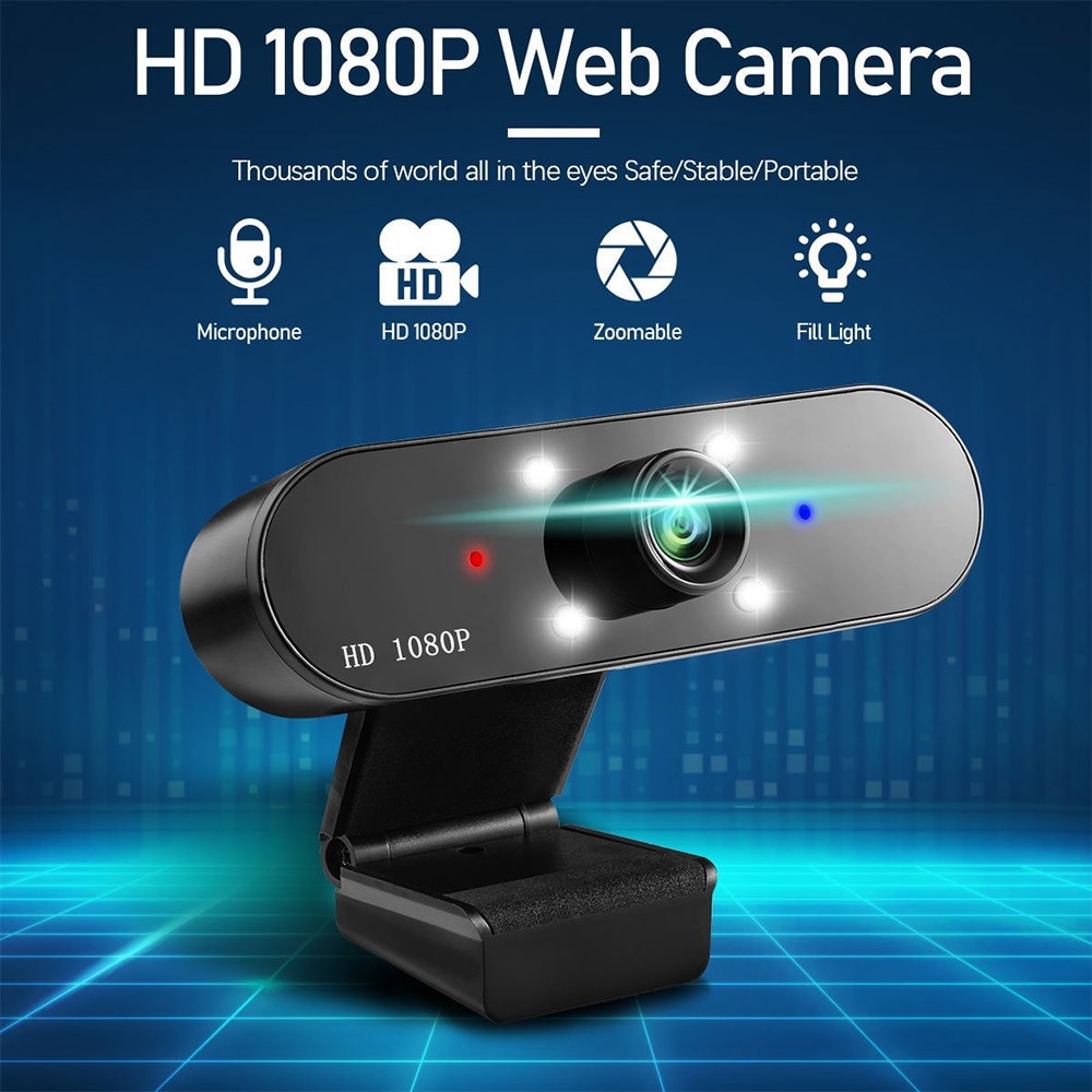 Full HD 1080p webkamera, beépített sztereó mikrofonok - eMAG.hu